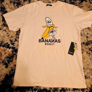 bananas monkey homies  t shirt ice pink brand new size large